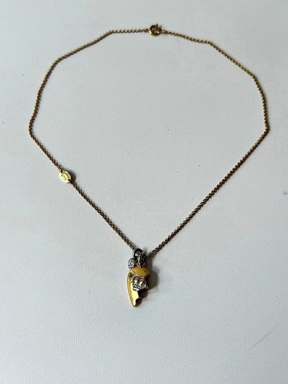 Juicy Couture Friends Forever Half Heart Broken Heart Gold Tone Necklace